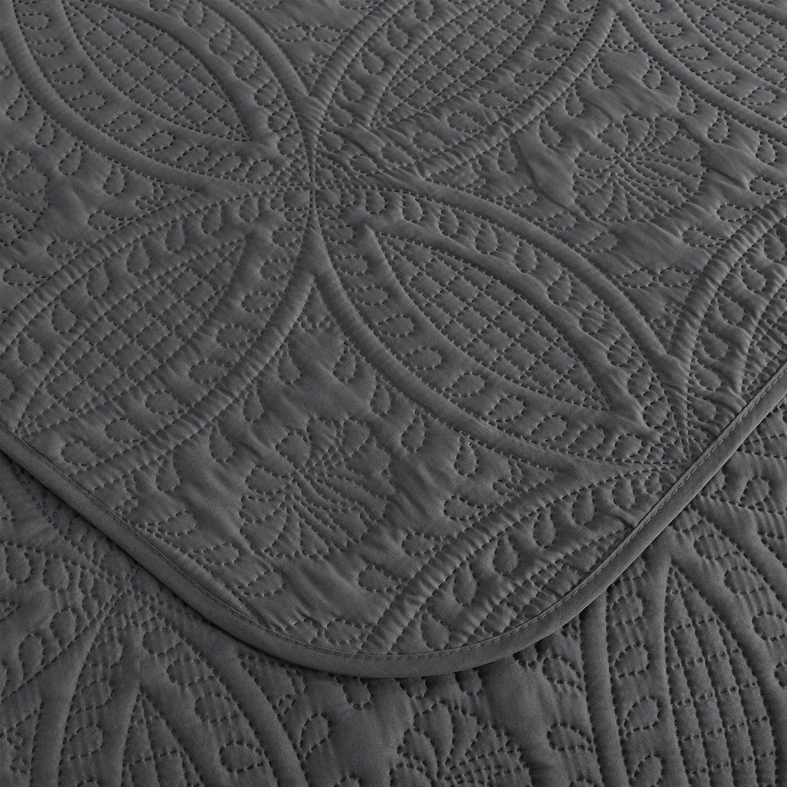 Покривало Chezmoi Collection Austin 3 предмети Queen, Вугільний, фото №6