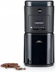Кавомолка Wilfa DAILY Електрична, дискова, з нержавіючої сталі, 260 г, від дрібного до грубого помелу, регулювання кількості порошку на 2-12 чашок, захист від перегріву, чорна - Фото 1