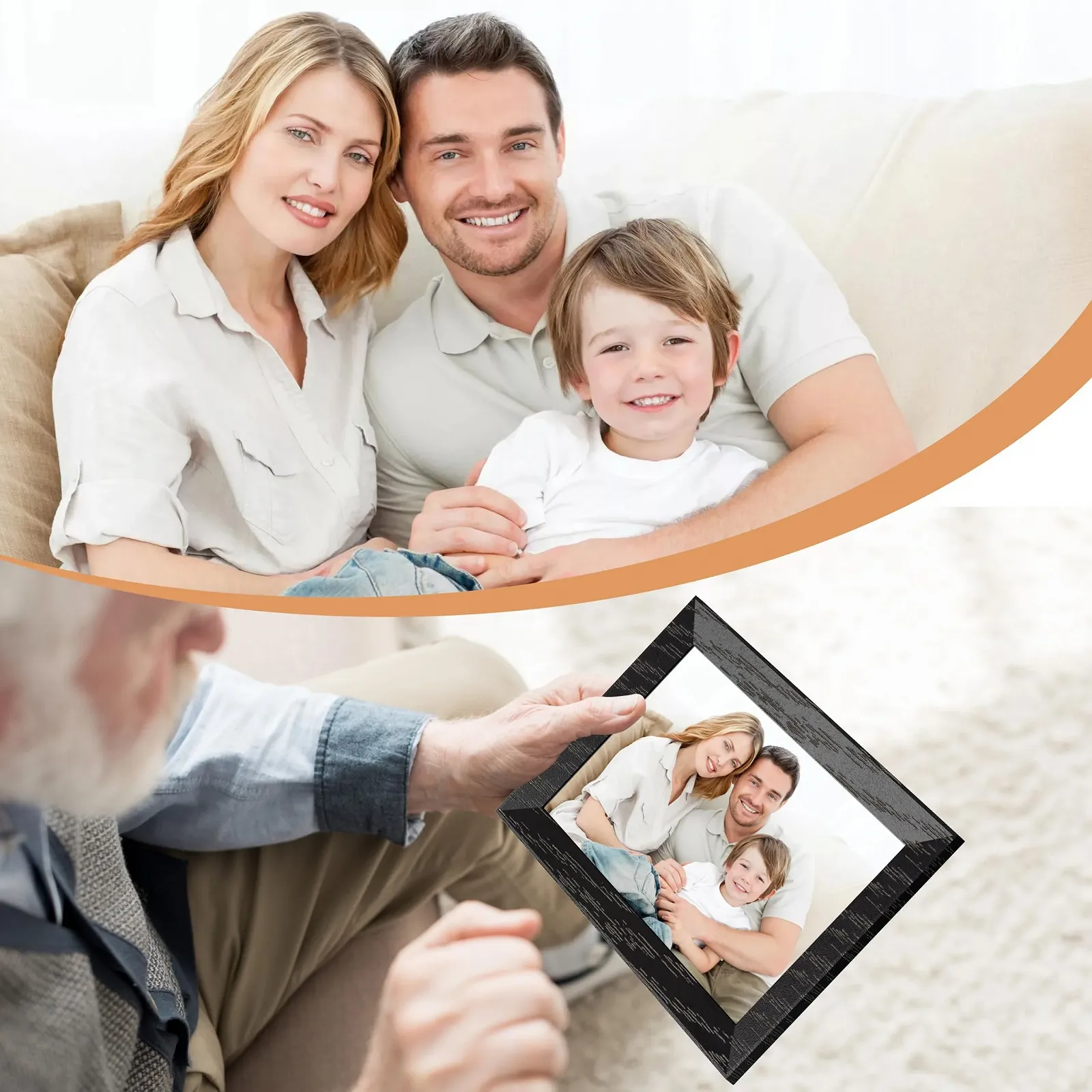Цифровая фоторамка 10.1 дюйма WiFi 32 GB 1280 x 800 HD IPS Touchscreen Автоповорот Орех, фото №6