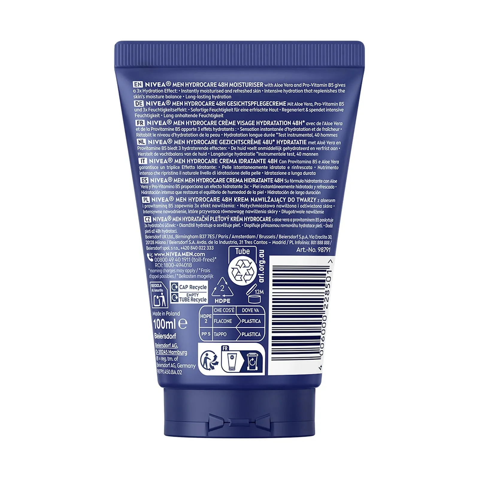 Зволожувальний крем NIVEA MEN Hydrocare для сухої шкіри з алое вера 100 мл (2 шт. в упаковці), фото №2 Зволожувальний крем NIVEA MEN Hydrocare для сухої шкіри з алое вера 100 мл (2 шт. в упаковці), фото №2