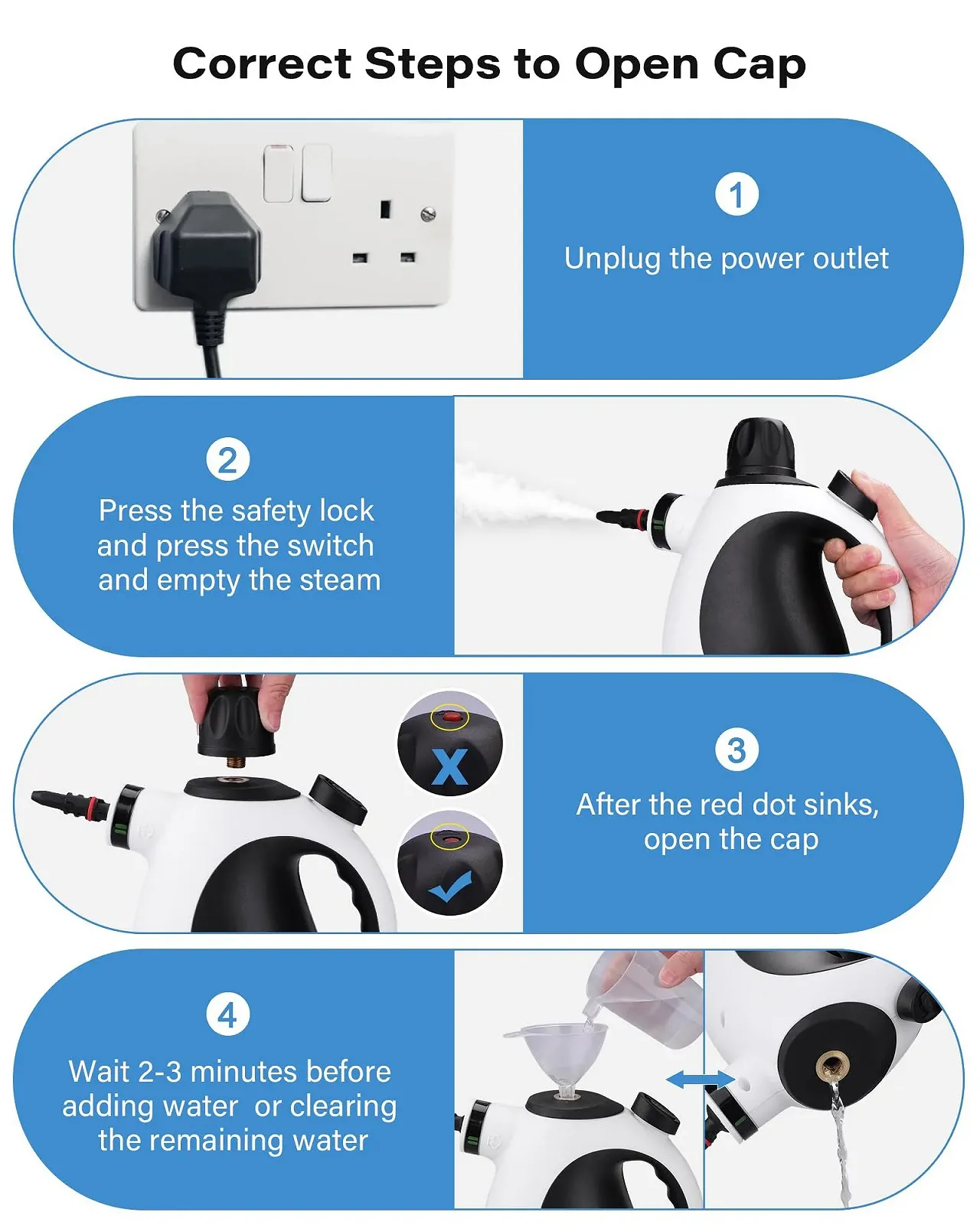 Пароочисник ручний KLONA 1050 Вт 350 мл з аксесуарами, фото №7