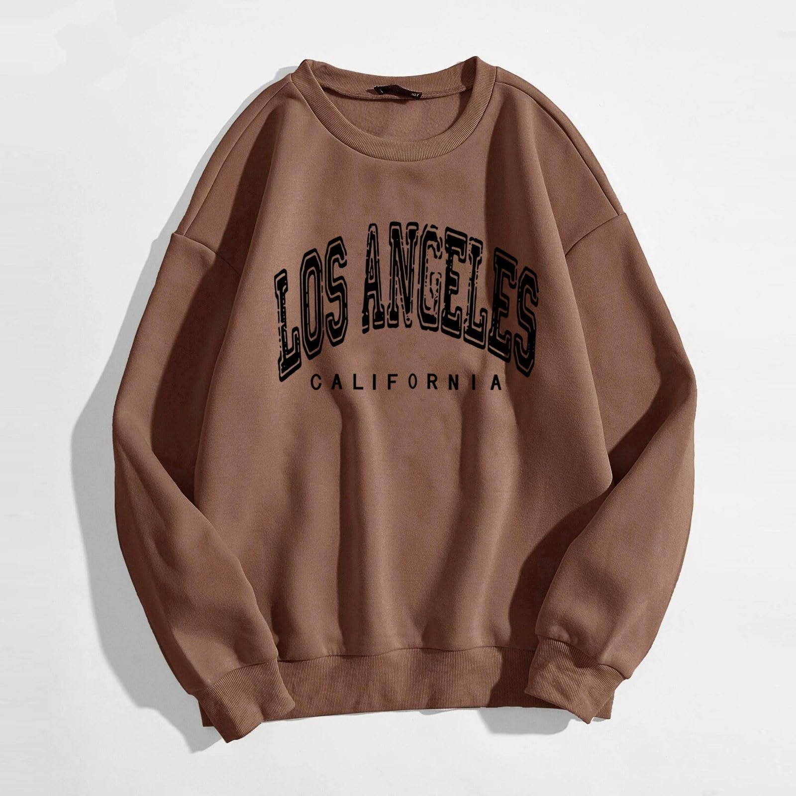 Женский свитшот с принтом Los Angeles, Калифорния, круглый вырез, буквенный принт, Los Angeles, Калифорния, винтажная мультяшная одежда, однотонный, спортивная графика, однотонный, фото №2