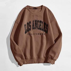 Женский свитшот с принтом Los Angeles, Калифорния, круглый вырез, буквенный принт, Los Angeles, Калифорния, винтажная мультяшная одежда, однотонный, спортивная графика, однотонный synthetic.ua - Фото 1