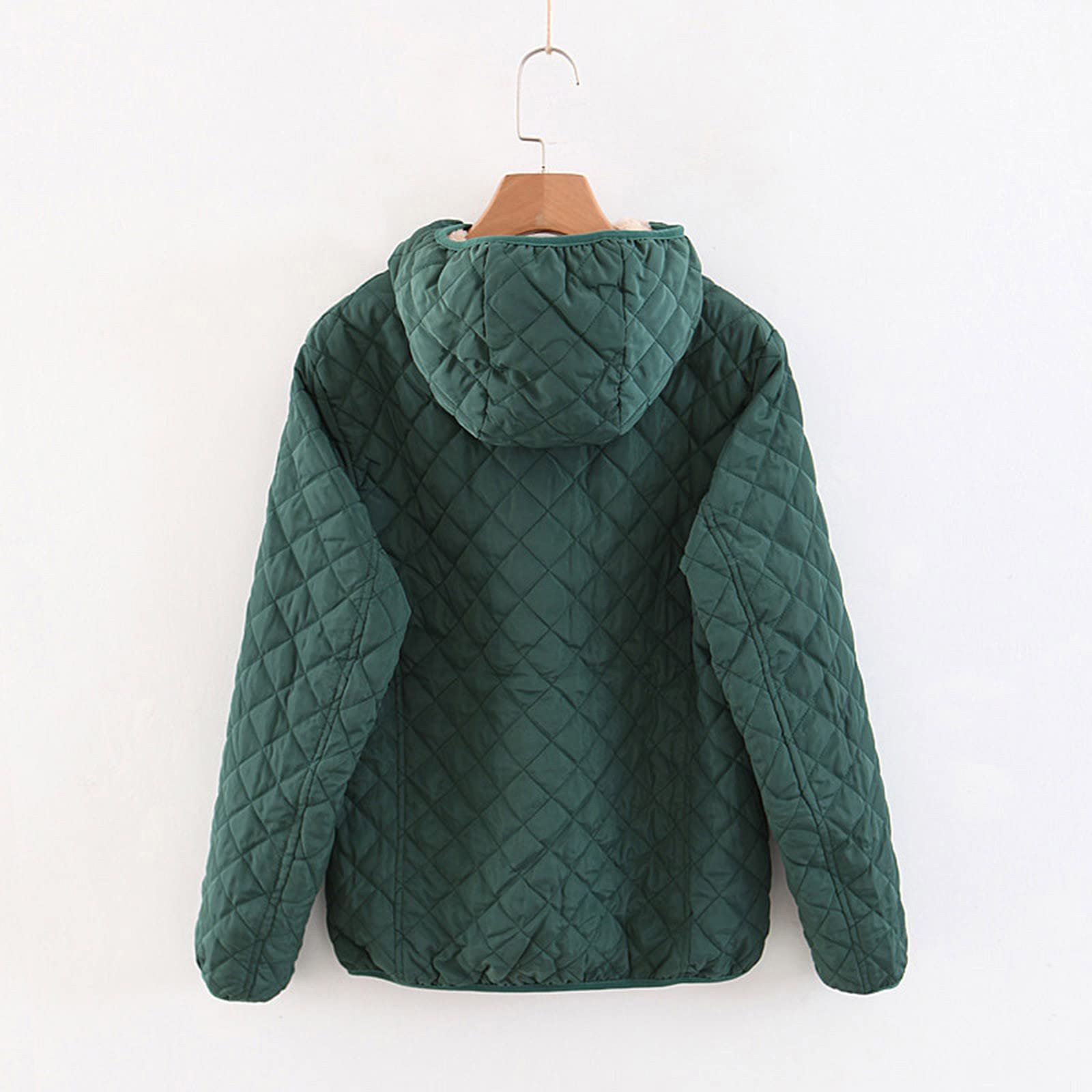 Куртка DKLOVIFU Женская Спортивная В клетку С капюшоном Однотонная, фото №3 Куртка DKLOVIFU Женская Спортивная В клетку С капюшоном Однотонная, фото №3