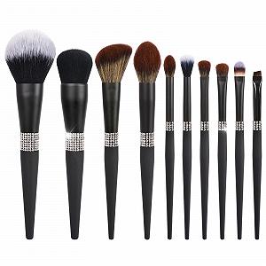 Набор кистей для макияжа JTRHD Professional Makeup Brush Tool 10 Черная Матовая Ручка - Фото 1
