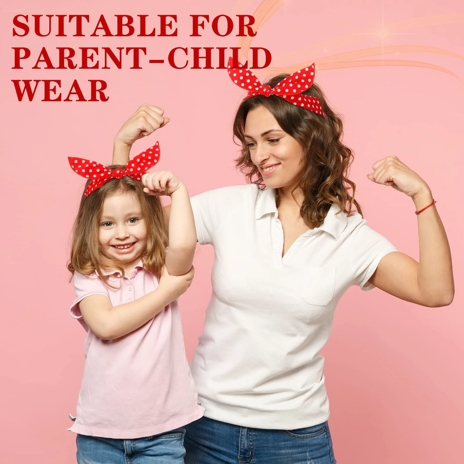 Пов'язка на голову в горошок для дівчат і жінок, фото №4