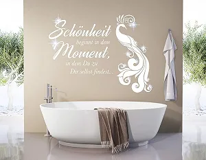 Наклейка на стіну tjapalo pkm493 Beauty Begins with Glitter темно-сіра 100 x 58 см - Фото 1