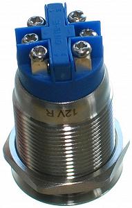 Кнопка антивандальна VJ Parts d22mm стрижка 19mm h36mm 6 контактів під вінт індикація synthetic.ua - Фото 1