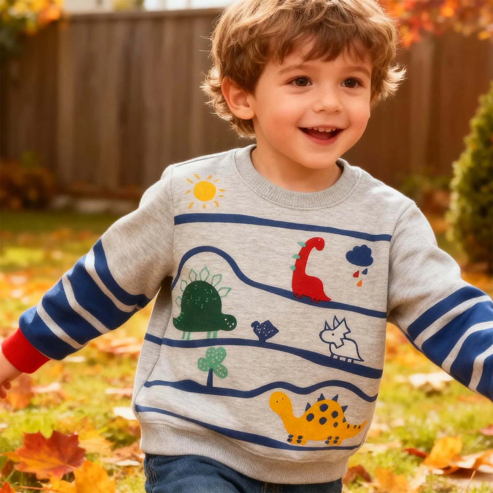 Толстовка Dinopjs для мальчиков, детская, с длинными рукавами, милый хлопковый динозавр, мультяшные юрские планеты, экскаватор, самосвал, трактор, зимние и весенние теплые топы, 2-7 лет, фото №3 Толстовка Dinopjs для мальчиков, детская, с длинными рукавами, милый хлопковый динозавр, мультяшные юрские планеты, экскаватор, самосвал, трактор, зимние и весенние теплые топы, 2-7 лет, фото №3