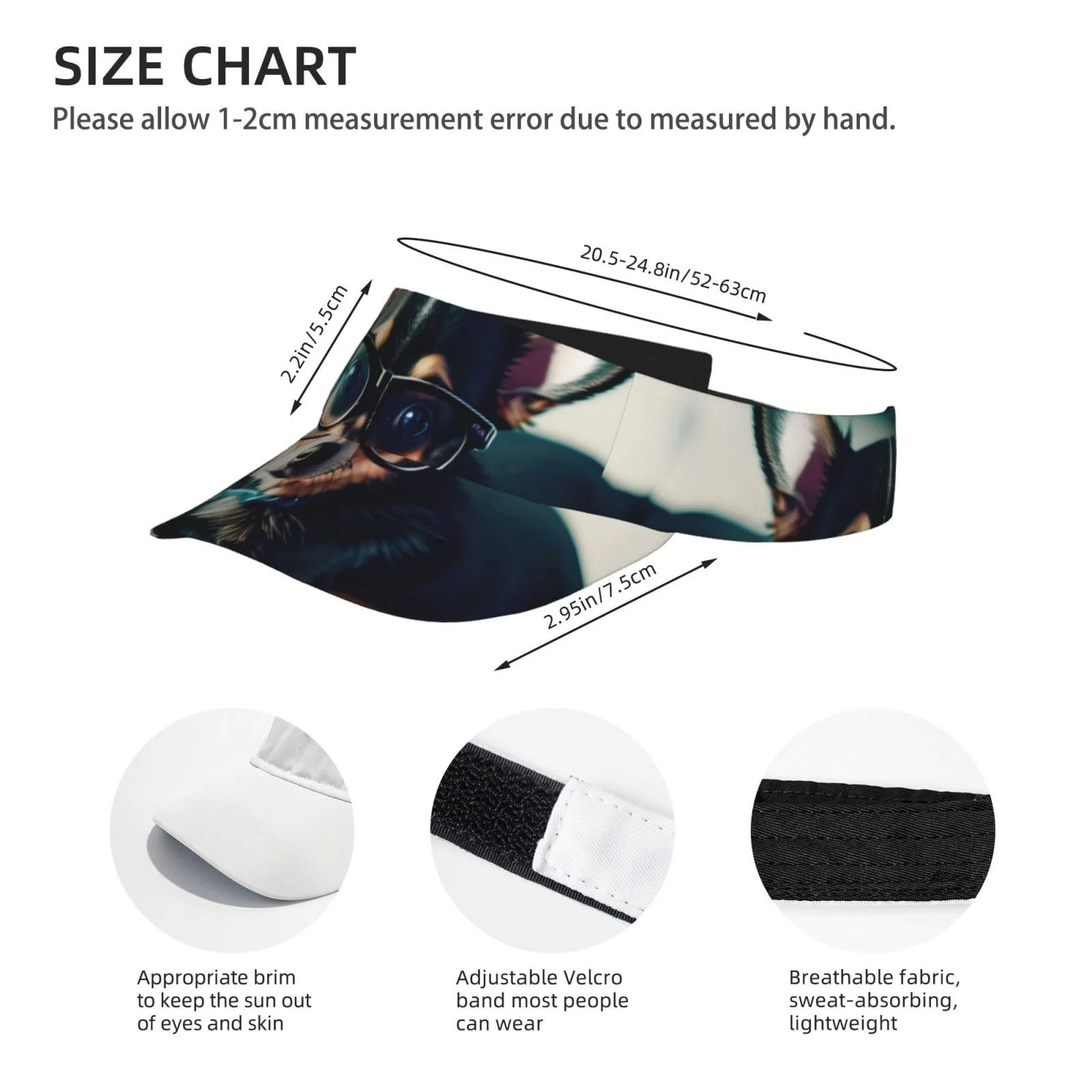 Бейсболка-козырек Chihuahua Унисекс Спортивная для тенниса и активного отдыха, фото №4