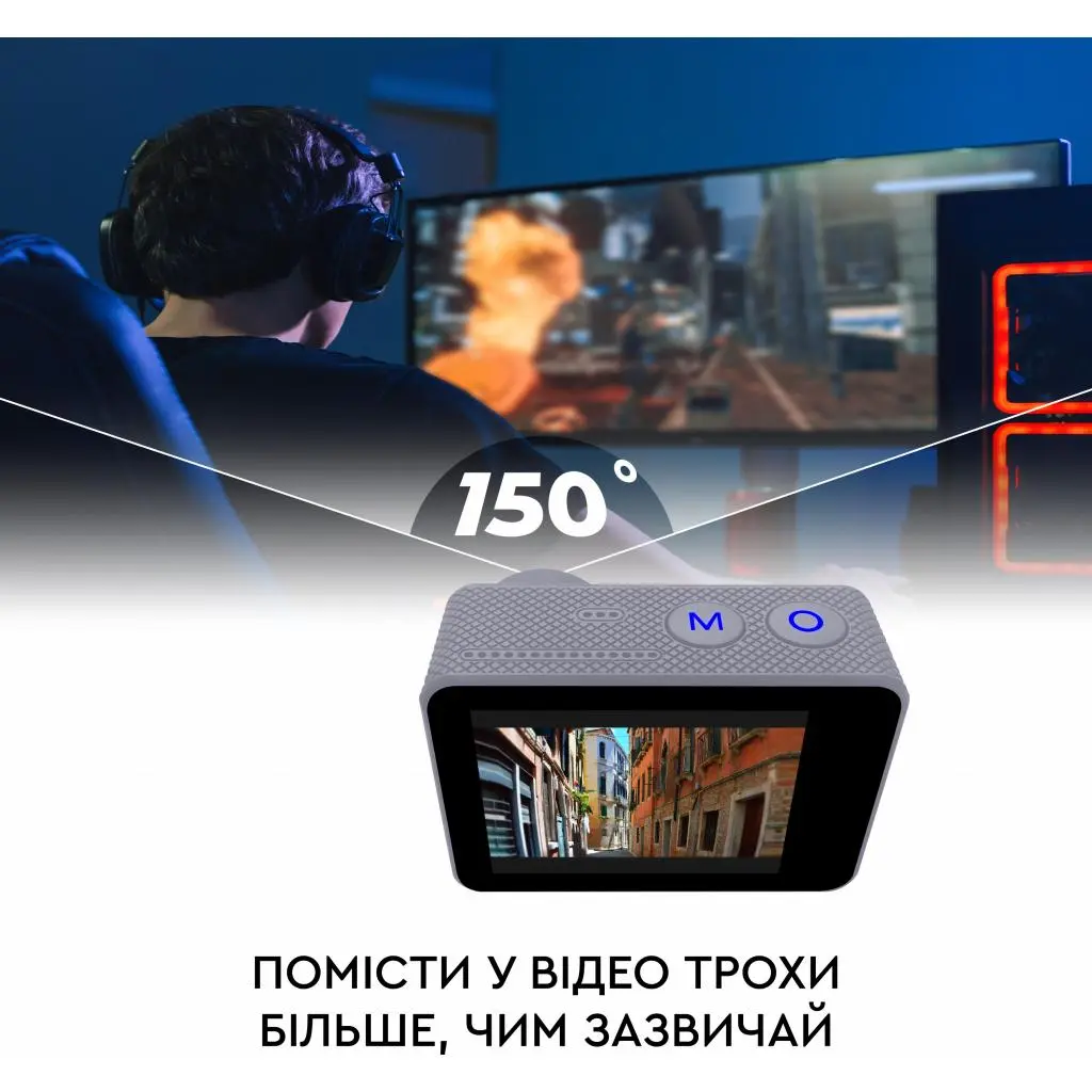 Екшн-камера AirOn ProCam 7 Touch Streamer Kit 15 in 1 4822356754797, фото №7