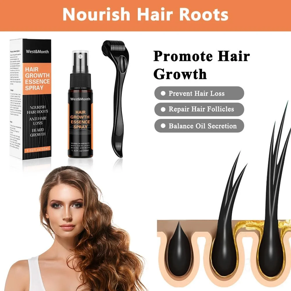 Сироватка LOPHE, набір для росту волосся з дермаролером 0,5 мм для боротьби з випадінням, фото №7