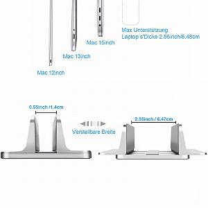 Підставка вертикальна Алюмінієва регульована для ноутбука (до 17.3 дюймів) Silver synthetic.ua - Фото 1