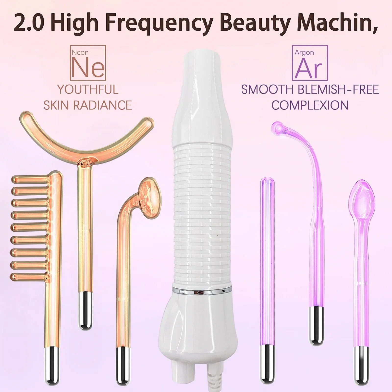 Апарат Дарсонваль High Frequency Stick 6 насадок Neon/Argon, фото №2