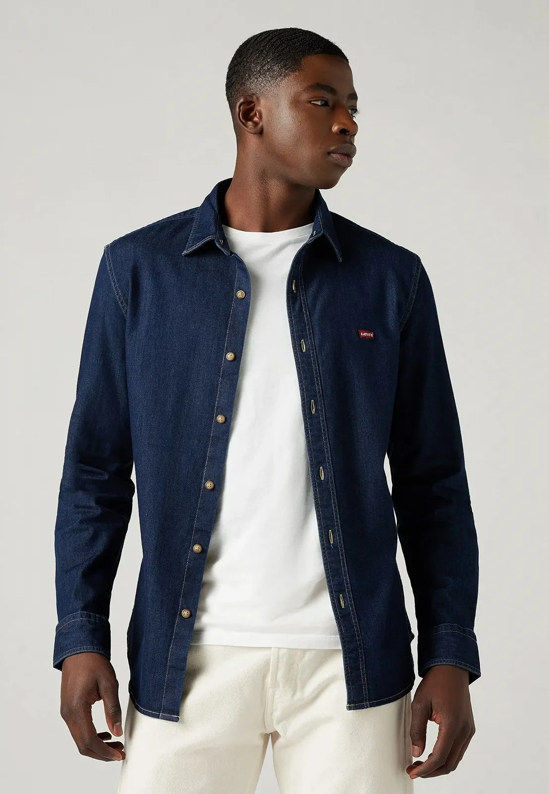 Чоловіча джинсова сорочка LEVIS  BATTERY SHIRT SLIM Nero Dark Wash - XS, фото №2