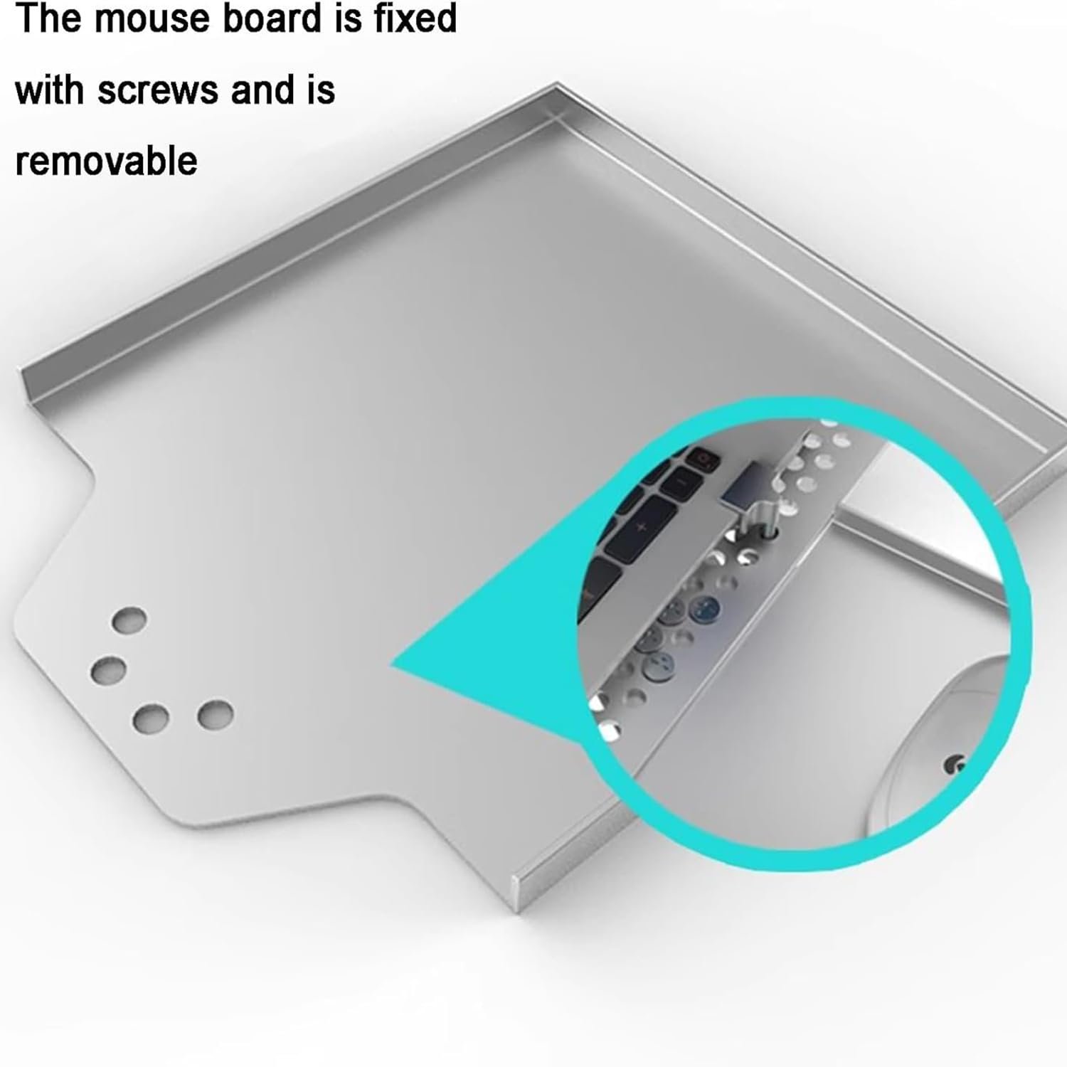 Настінна підставка для ноутбука з регулюванням і підносом для миші, вантажопідйомність 8 кг, вентильована охолоджуюча платформа, фото №4
