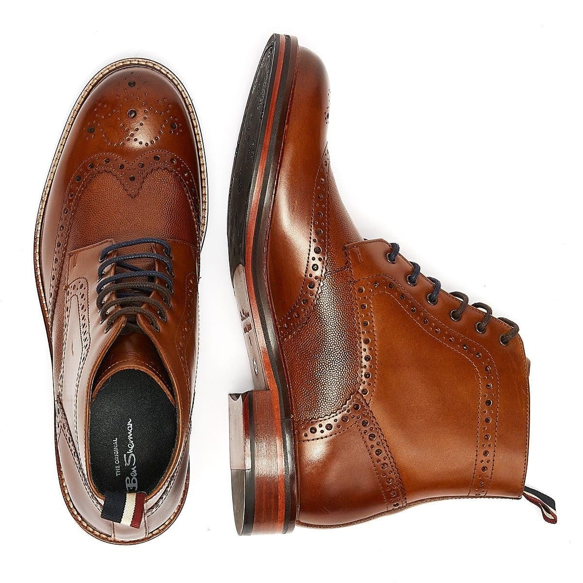Ботинки Ben Sherman Alfred Brogue Коричневые Кожаные Мужские, фото №6