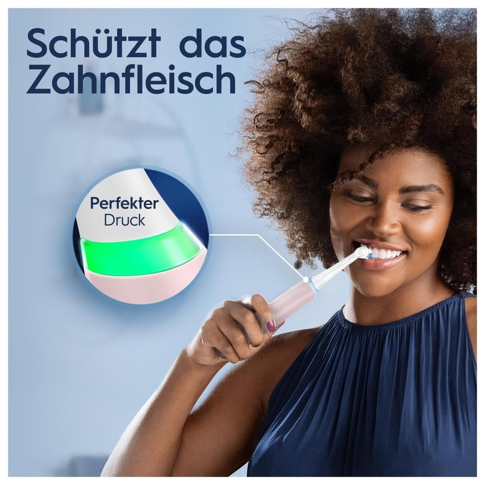 Зубна електрощітка Oral-B iO 3N Рожева, кругла щітка, м'які мікровібрації, 3 режими чищення, 1 зарядний пристрій, 1 тримач для щітки, перезаряджувана, фото №3