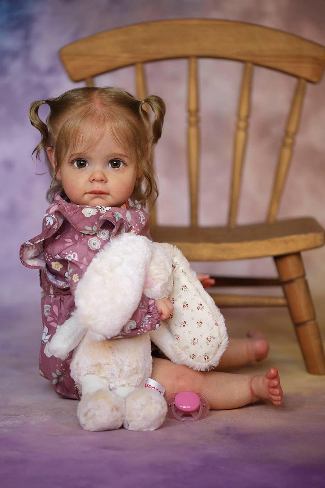Кукла Anano Reborn Baby Girl 60 см Реалистичная силиконовая девочка с голубыми глазами, фото №4