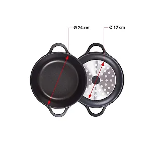 Кастрюля-кокотница Valira BLACK COCOTTE FDS-306191 24 см Литой алюминий Черная synthetic.ua - Фото 1