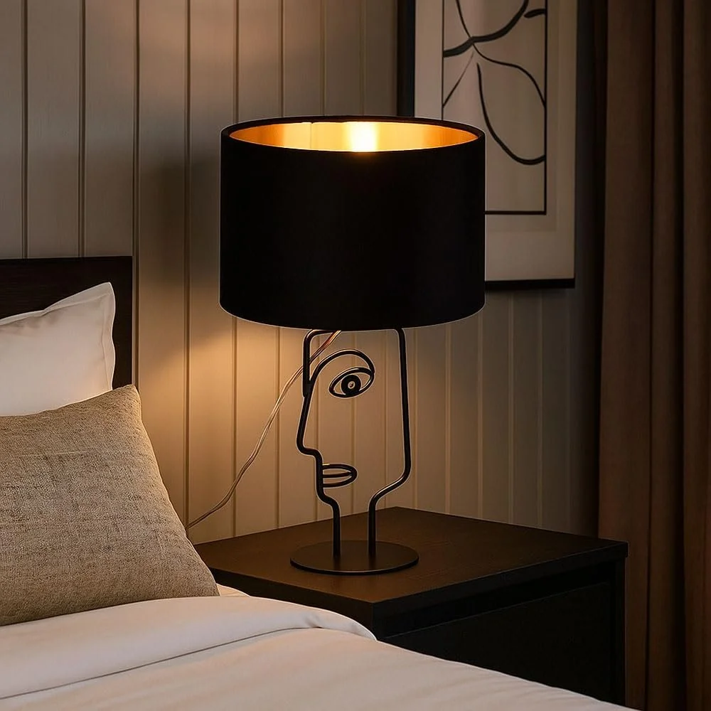 Розумна світлодіодна настільна лампа etc-shop Smart LED димована з керуванням через додаток RGB 8.5 Вт 806 лм висота 42 см чорна металева з тканинним абажуром, фото №3