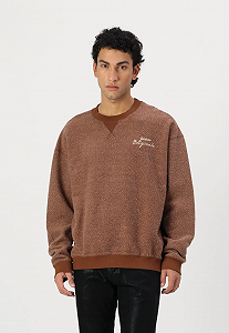 Чоловічий фактурний світшот GUESS Originals / Теракотовий / Розмір M synthetic.ua - Фото 1