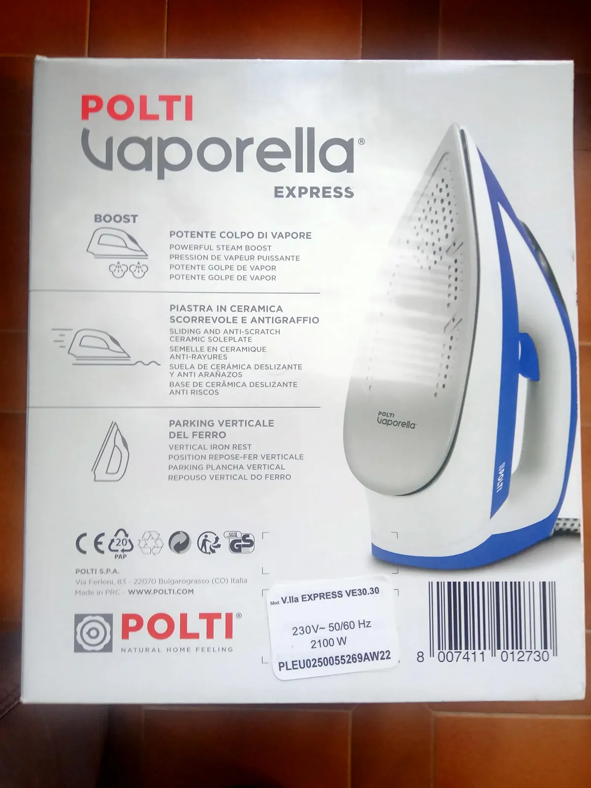 Паровой утюг Polti Vaporella Express VE30.30 Multi-Colour, фото №4 Паровой утюг Polti Vaporella Express VE30.30 Multi-Colour, фото №4