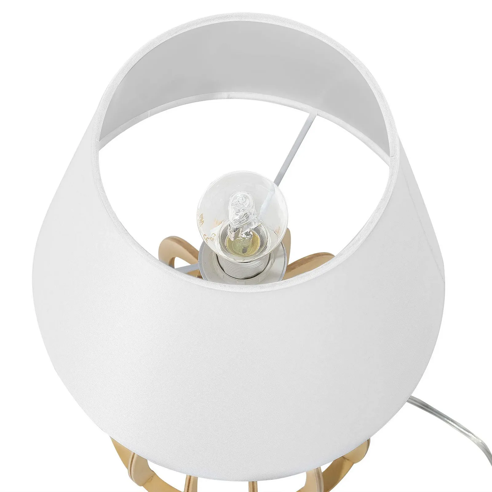 Настільна лампа Beliani Agueda Wooden White, фото №6