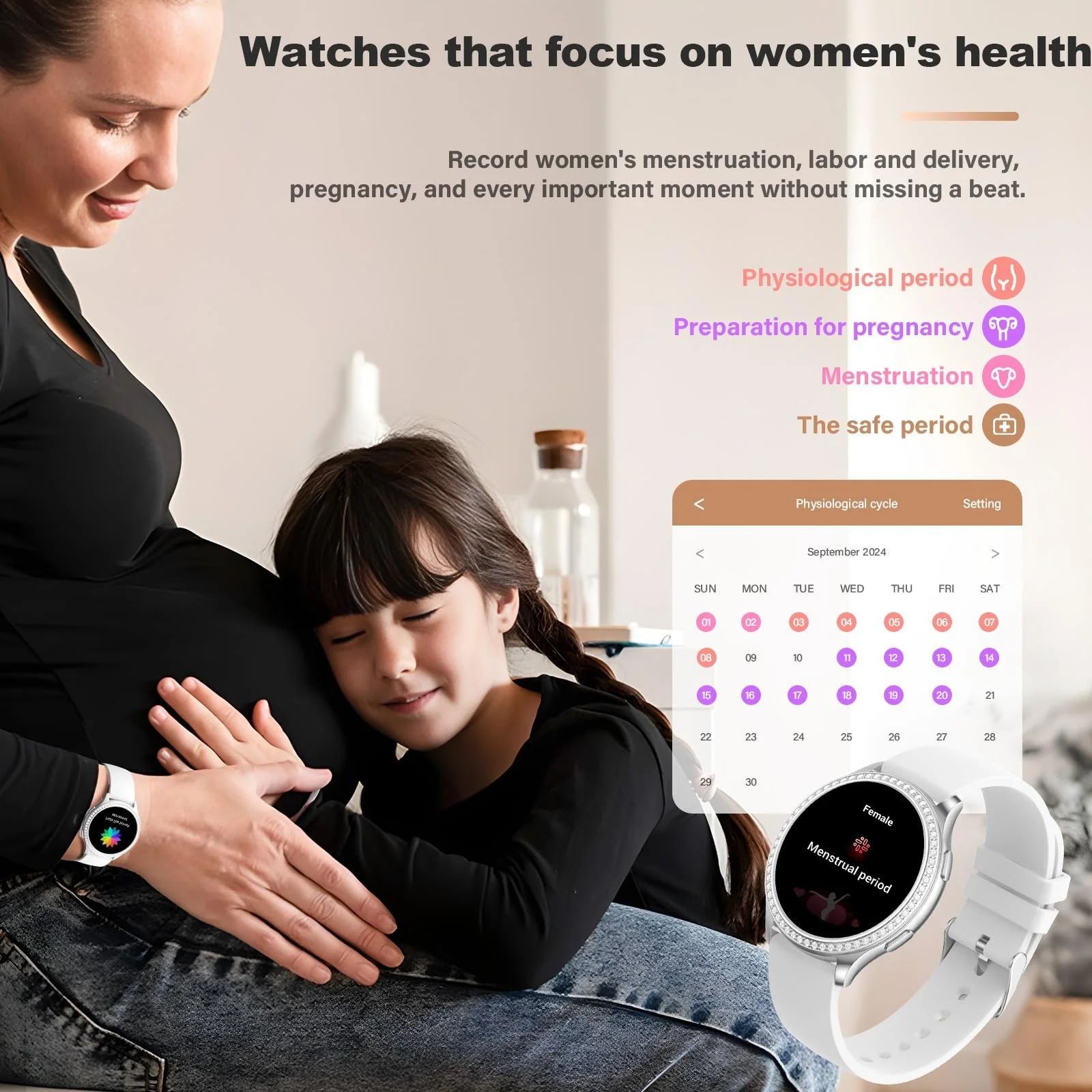 Женские смарт-часы Cycle Tracker & SpO2, анализ сна, IP67 водонепроницаемый, фото №3 Женские смарт-часы Cycle Tracker & SpO2, анализ сна, IP67 водонепроницаемый, фото №3