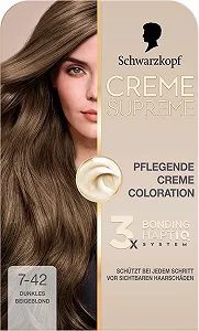 Крем-фарба Schwarzkopf Creme Supreme 7-42 Темний Бежевий Блонд (4 x 182 мл) synthetic.ua - Фото 1