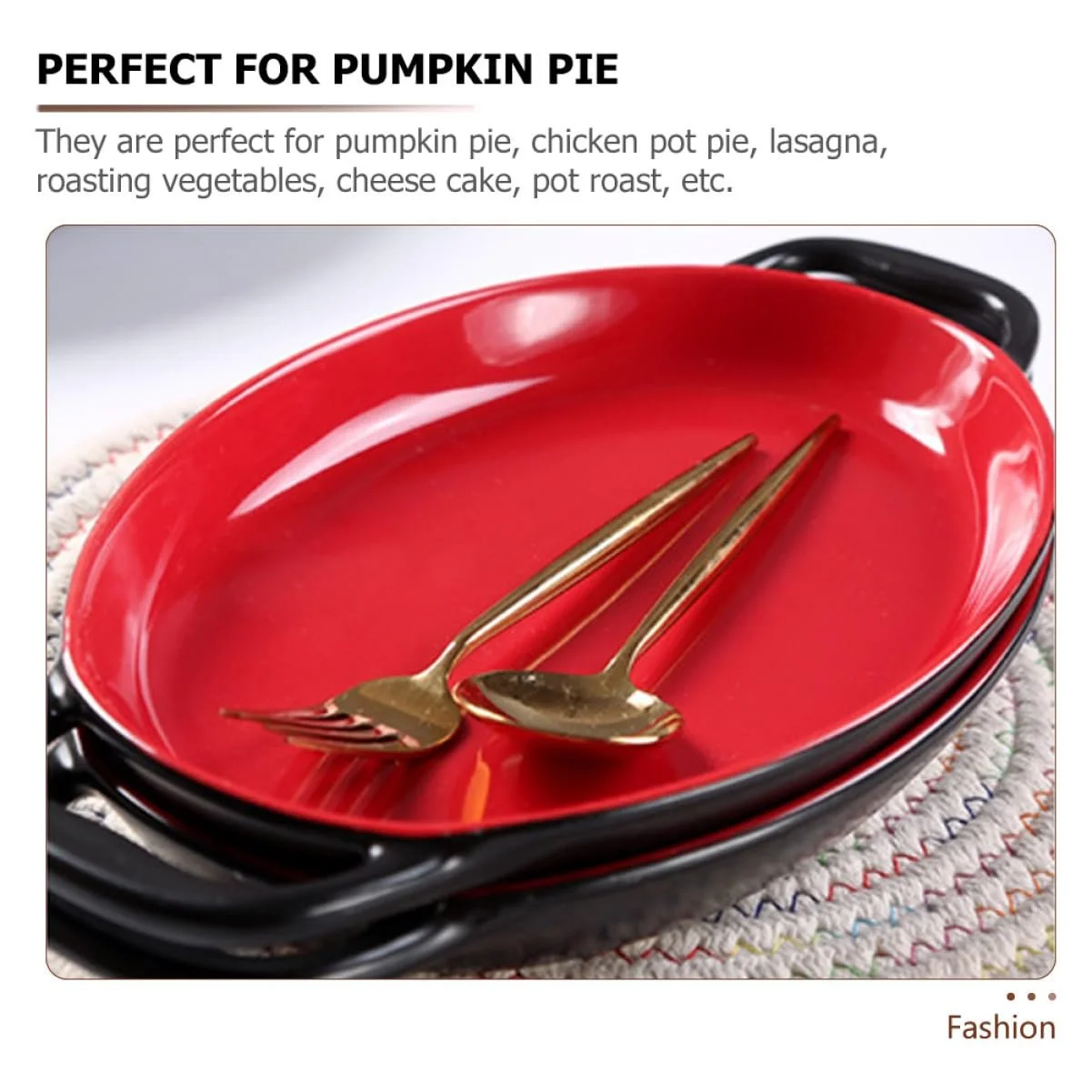 Форма для выпечки Керамическая с высоким бортом и двойной ручкой термостойкая универсальная, фото №6