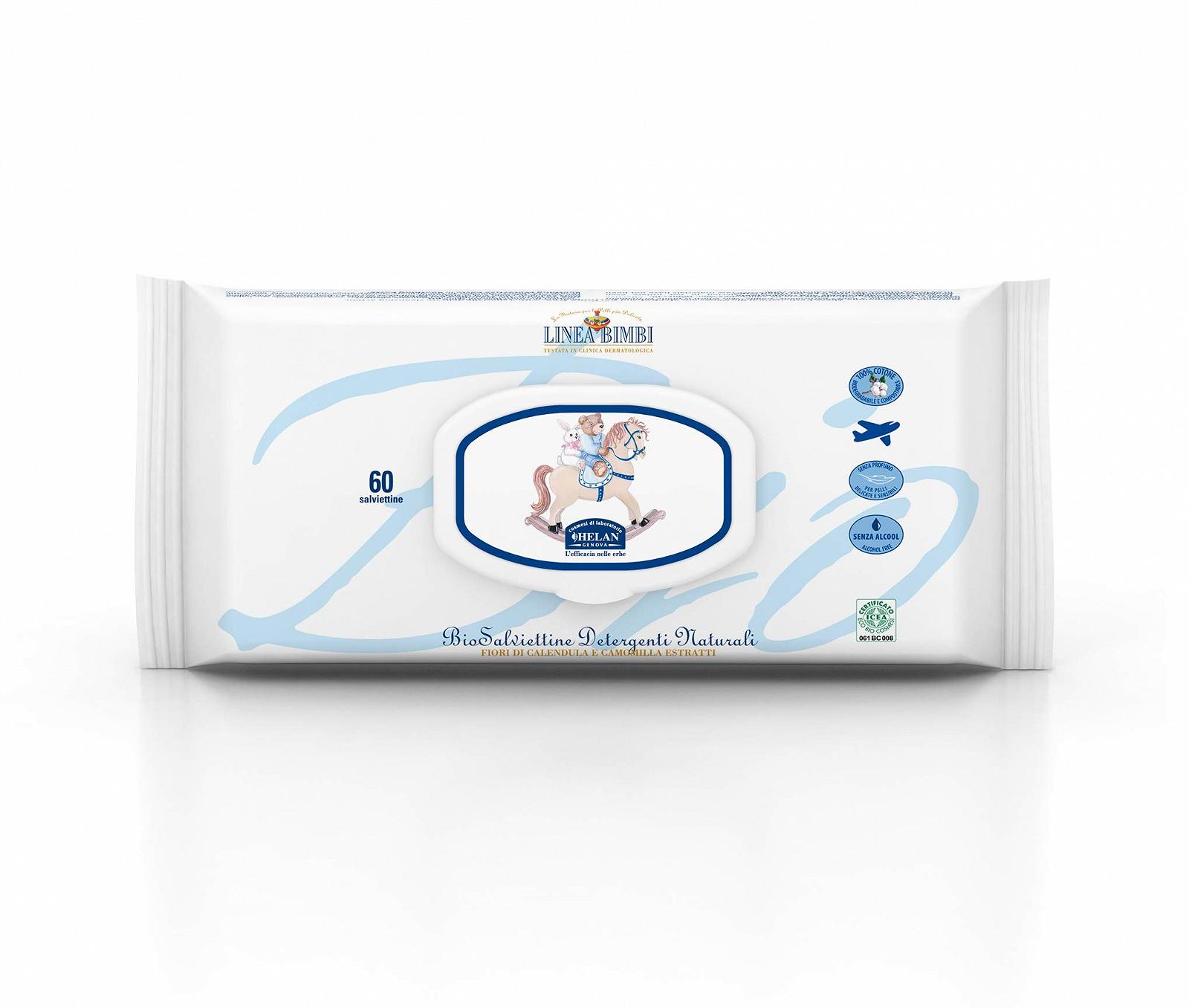 Серветки Helan Cosmesi Linea Bimbi Organic Salviettine, фото №1