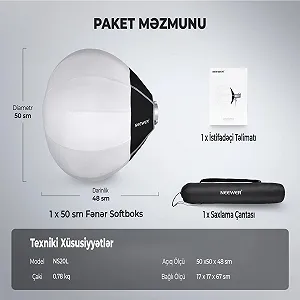 Сферичний софтбокс Neewer NS26L 26" Білий synthetic.ua - Фото 1