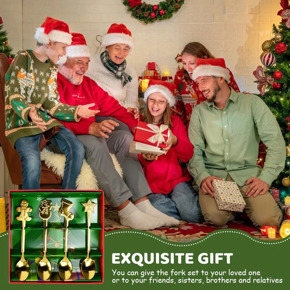 Набір з 8 різдвяних ложок Маленькі ложки з нержавіючої сталі, фото №7 Набір з 8 різдвяних ложок Маленькі ложки з нержавіючої сталі, фото №7