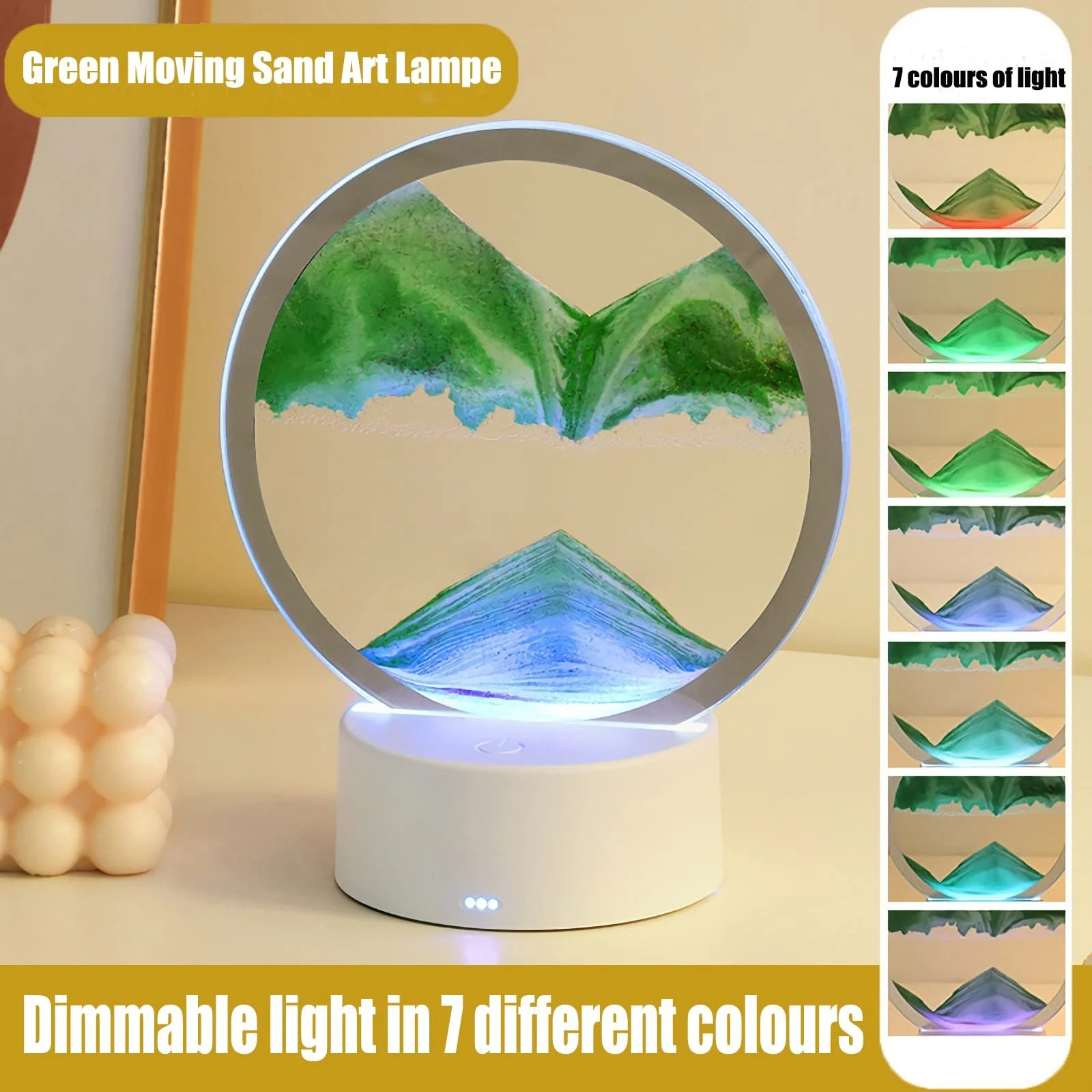 Настільна лампа Sandscape 3D Moving Sand Art LED Rotating, фото №3