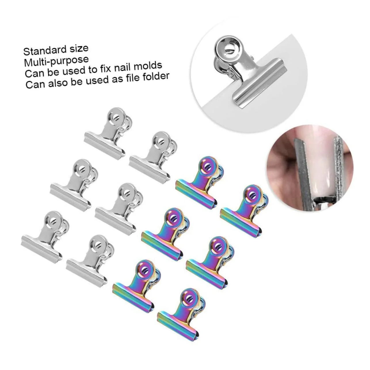 Клипсы для ногтей Beaupretty 12 шт., металлические зажимы, фото №8