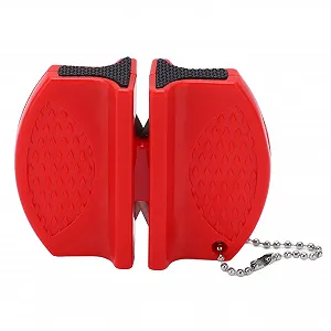 Точилка для ножів портативна міні двостороння з ланцюжком кишенькова - Фото 1