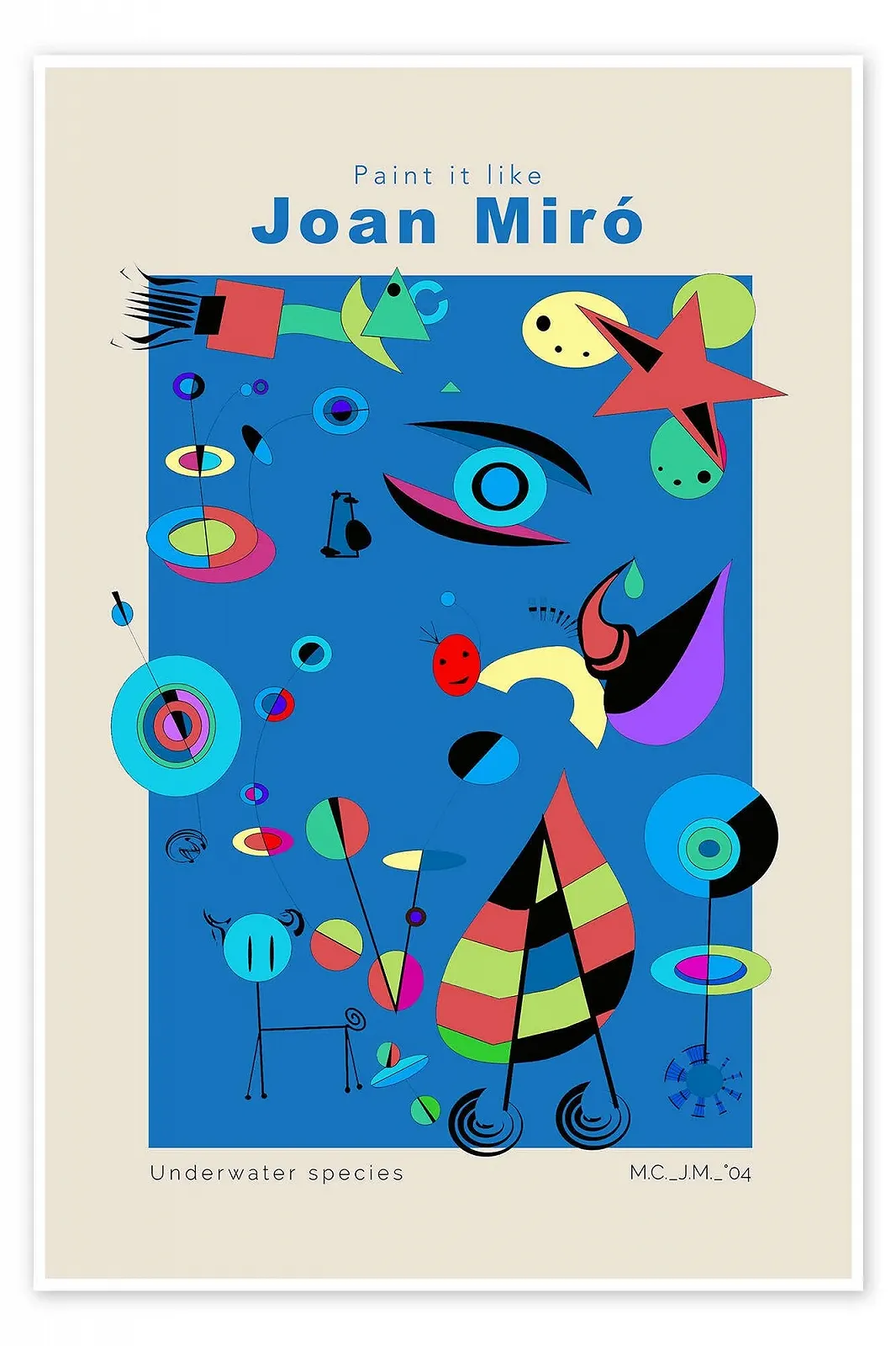 Постер Joan Miró Underwater Species 70 x 100 см Голубой, фото №1