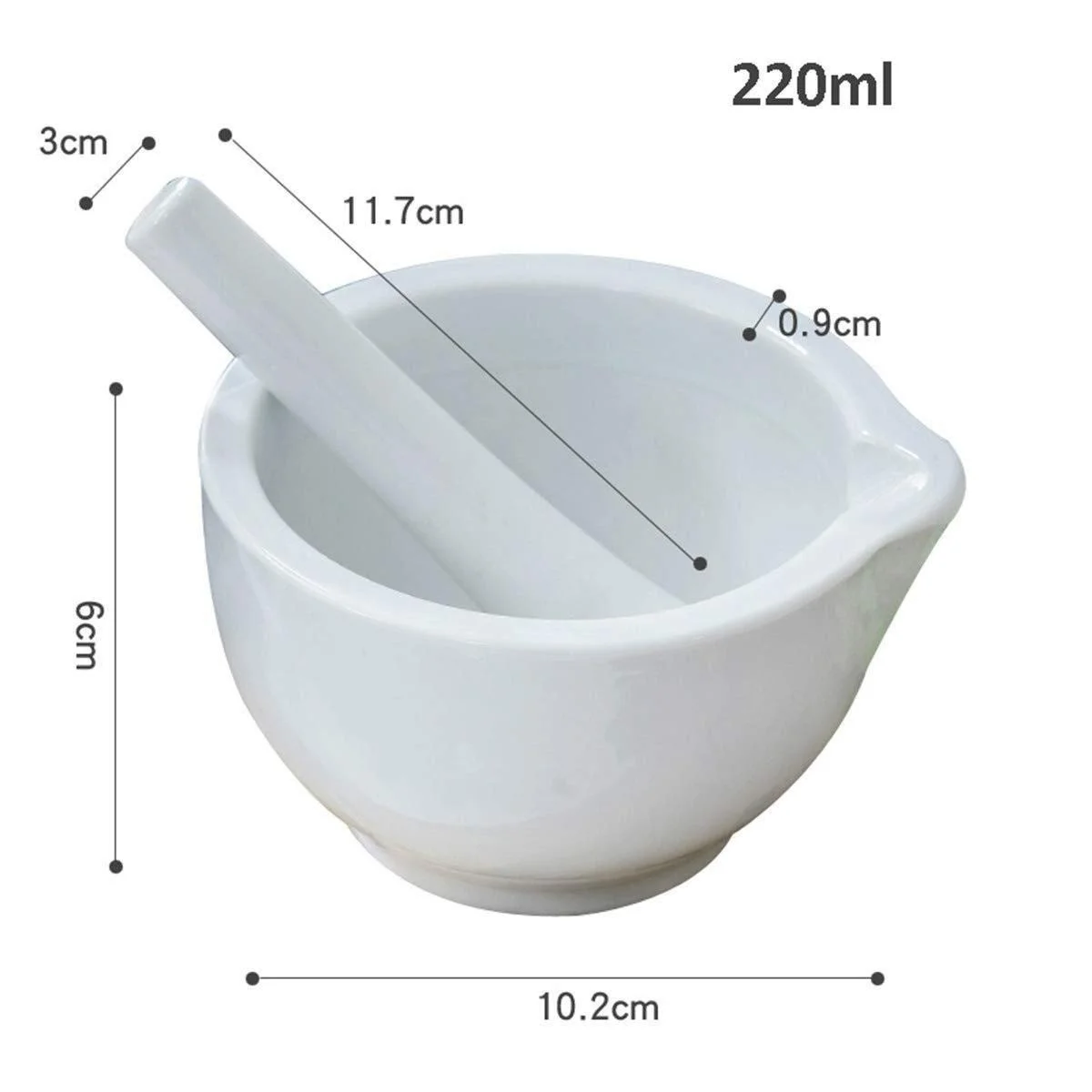 Ступка з товкачем керамічна, для спецій, імбиру, часнику, фото №7