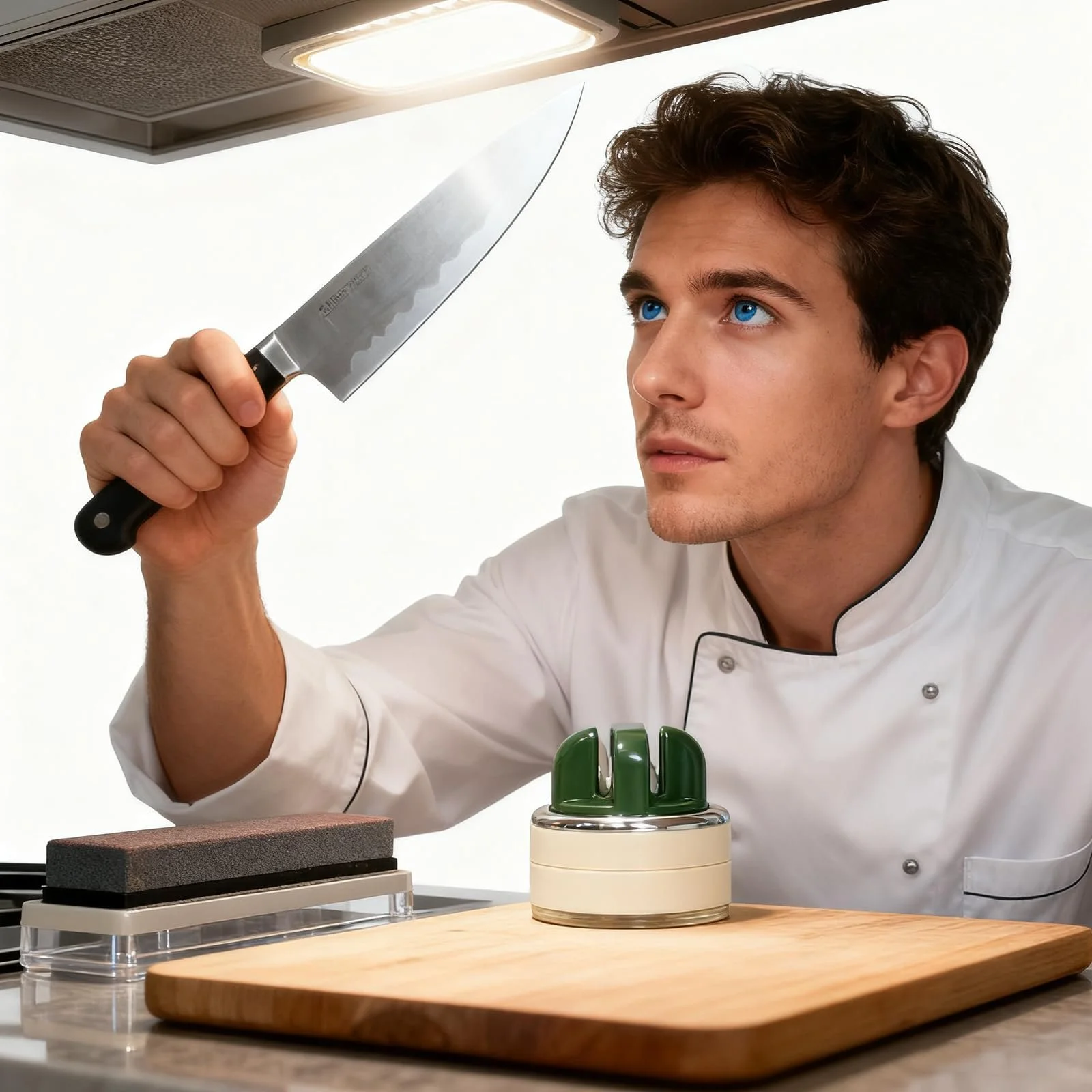 Точилка для ножей ручная Профессиональная с присоской Зеленая, фото №3 Точилка для ножей ручная Профессиональная с присоской Зеленая, фото №3