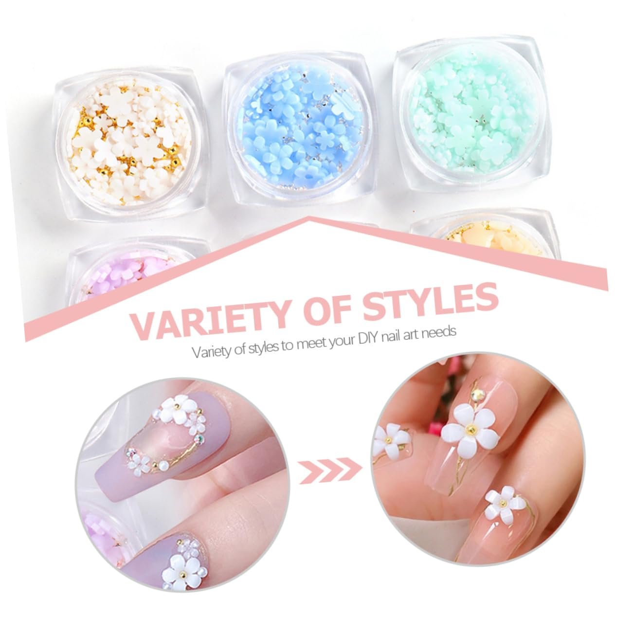 Украшения для ногтей Цветы Healeved для DIY маникюра, для телефонов, открыток, много цветов, фото №6