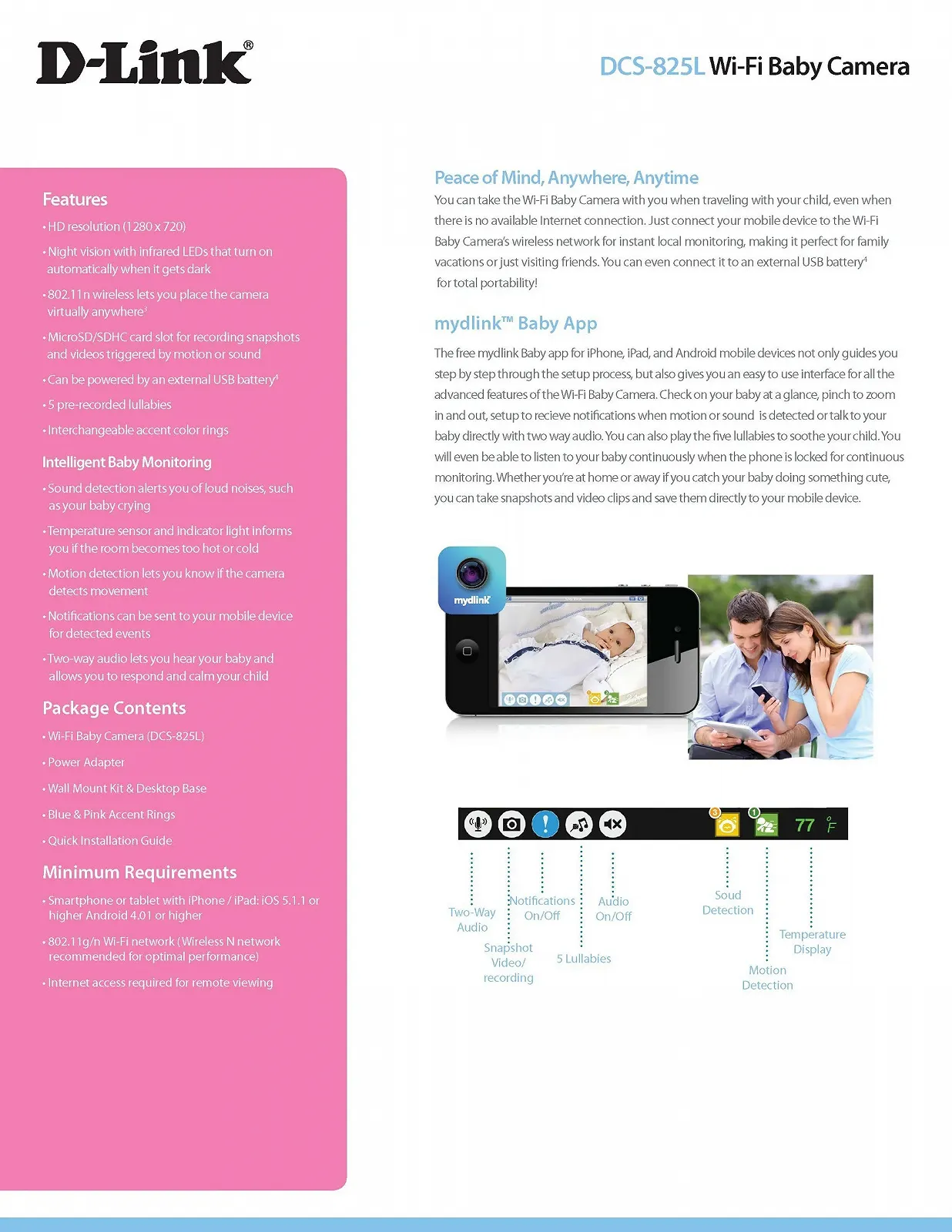 Відеоняня D-Link DCS-825L Wi-Fi HD Baby Monitor, фото №11