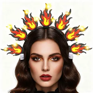 Обруч для волос Огненный Luminous LED Красный - Фото 1