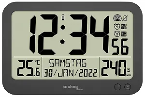 Годинник цифровий радіокерований technoline WS8026 з пультом ДУ та таймером до 240 хвилин synthetic.ua - Фото 1