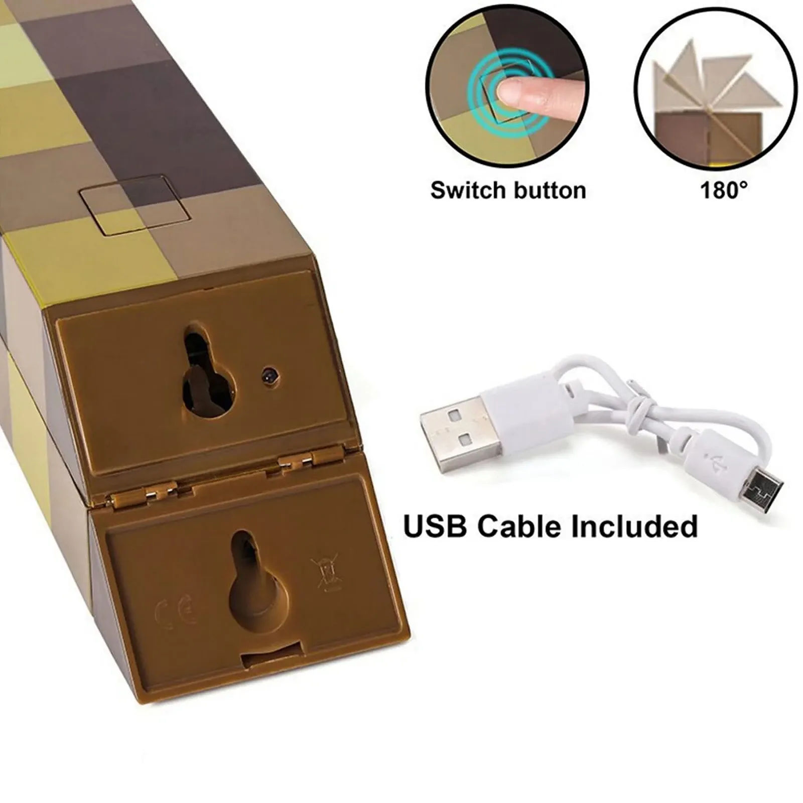 Нічник-факел Shengruili 4 кольори 28 см акумуляторний настінний 3D імітація полум'я, фото №3