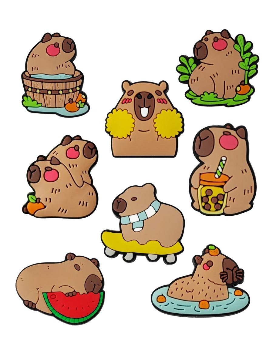 Джибітси Капібара capybara Jibbitz 8 шт аксесуари крокс прикраса Dz_158_2, фото №1