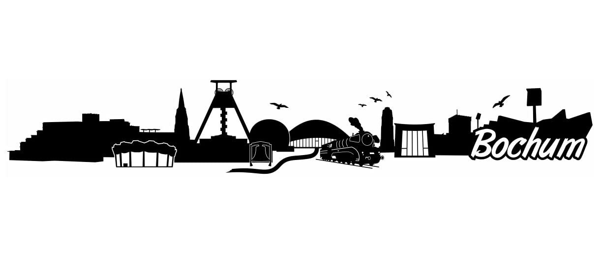 Наклейка на стіну Samunshi Bochum Skyline City Printed 100 x 16.6 см Чорний, фото №1 Наклейка на стіну Samunshi Bochum Skyline City Printed 100 x 16.6 см Чорний, фото №1