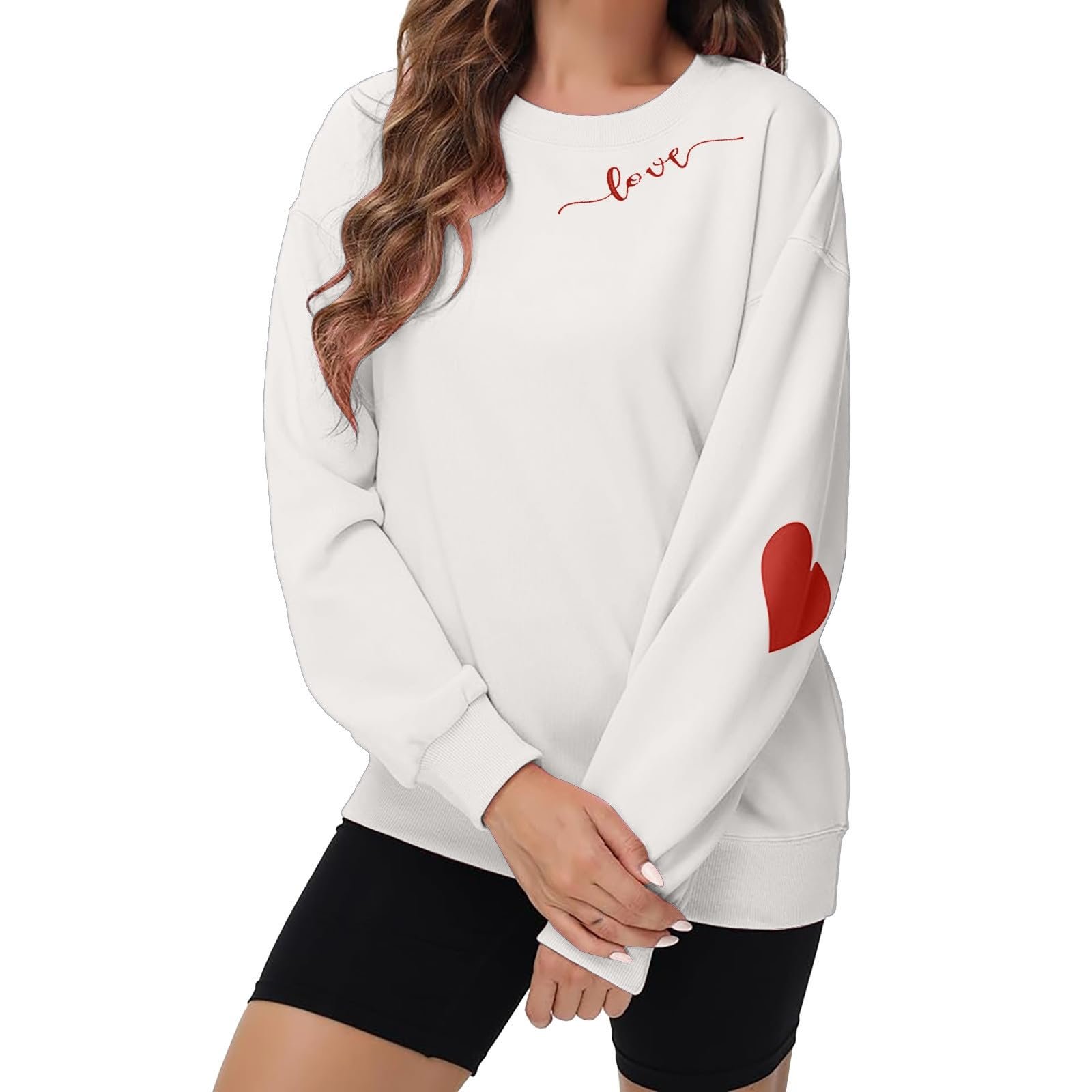 Женский Свитшот Vhersily 2025 с длинными рукавами и принтом-бантом ко Дню святого Валентина, элегантная футболка, пуловер с круглым вырезом, зимний, фото №1 Женский Свитшот Vhersily 2025 с длинными рукавами и принтом-бантом ко Дню святого Валентина, элегантная футболка, пуловер с круглым вырезом, зимний, фото №1