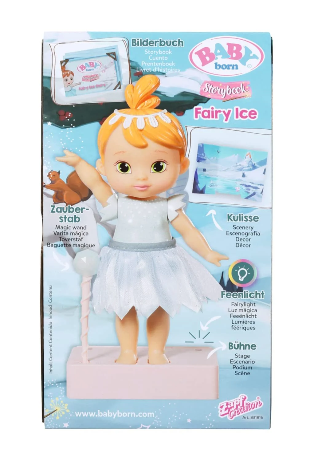 Кукла Zapf Creation BABY born Storybook Fairy Ice Крылья Изменение цвета тату Свет палочка 18 см, фото №13 Кукла Zapf Creation BABY born Storybook Fairy Ice Крылья Изменение цвета тату Свет палочка 18 см, фото №13