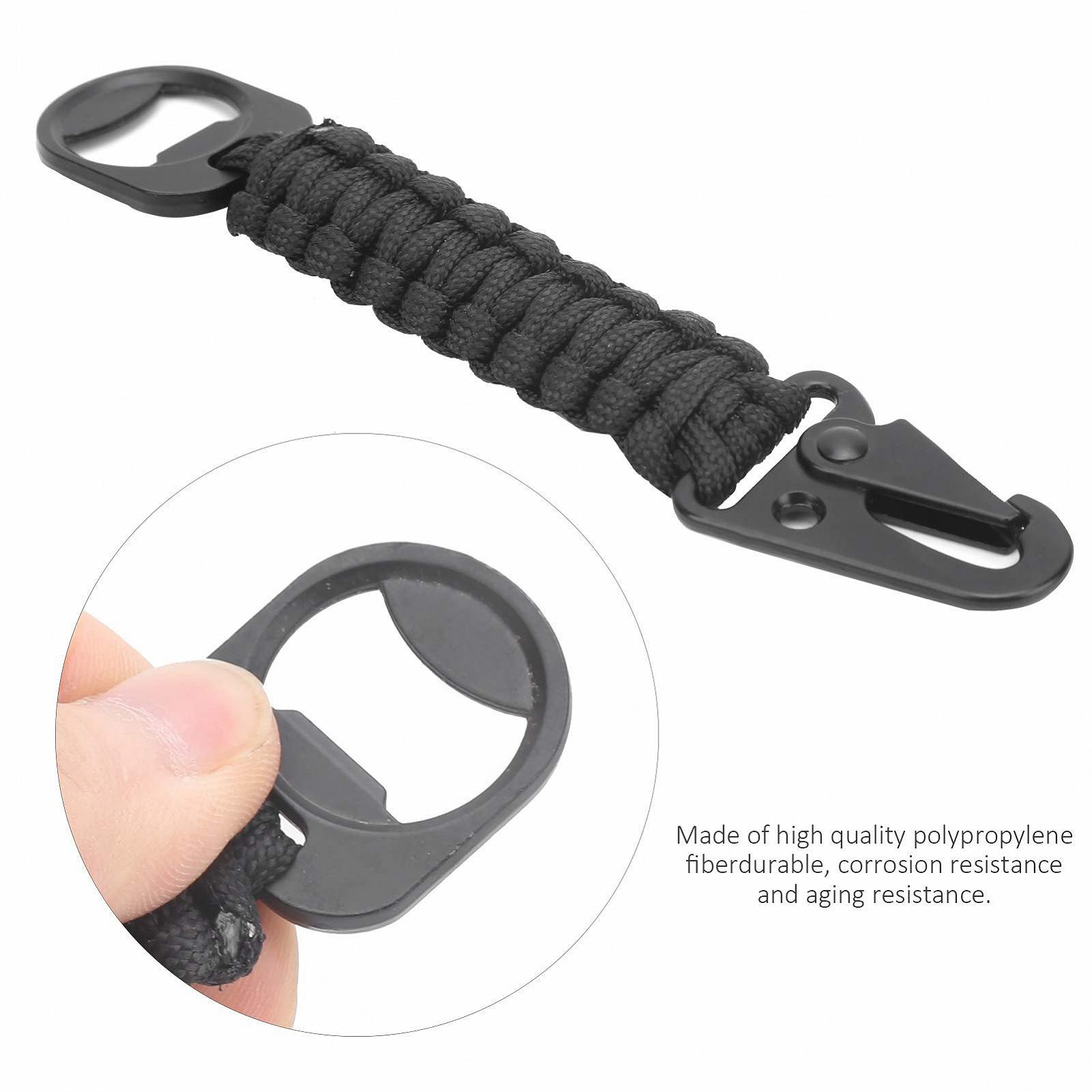 Брелок Paracord HERCHR, 3 шт, багатофункціональний, відкривачка для пляшок, карабін Paracord, ремінець, нековзний зовнішній кулон для кемпінгу, риболовлі, полювання, фото №4